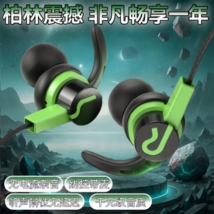 有线入耳式 耳机耳塞适用华为小米vivo扁孔typec线控带麦拼色耳塞