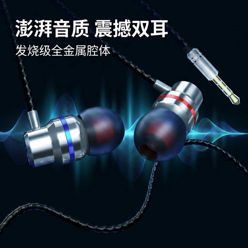 有线耳机Type-c入耳式3.5mm圆孔适用于华为OPPO小米vivo带麦线控
