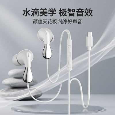 适用于iQOOvivo安卓有线耳机typec扁孔游戏入耳入耳式降噪3.5圆口