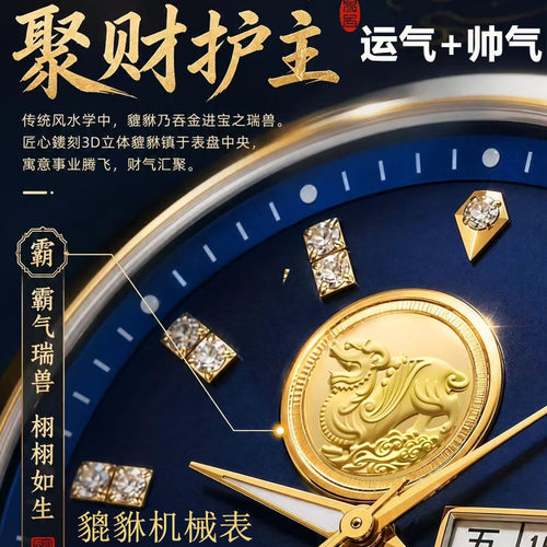 鑫利达机械手表男士商务腕表