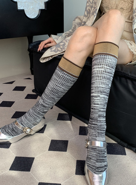 Piece Maitresse核心藏品Curated精选巴黎灰自由进线秋季小腿袜女