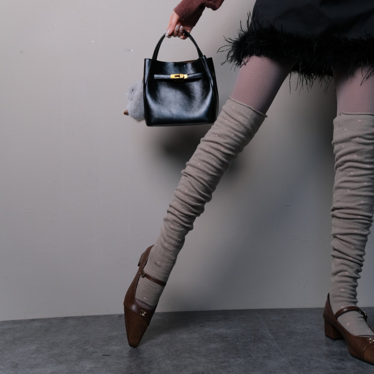 温柔美学~miu系秀场踩脚过膝堆堆袜套叠搭简约奶咖色连裤袜,女士内衣/男士内衣/家居服,连裤袜/打底袜,淘宝优惠券,粉丝福利购,淘宝优惠卷