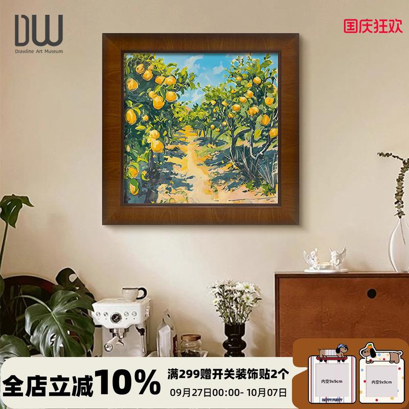 《柠檬树》法式复古餐厅玄关斗柜装饰画中古风客厅挂画卧室床头画图片