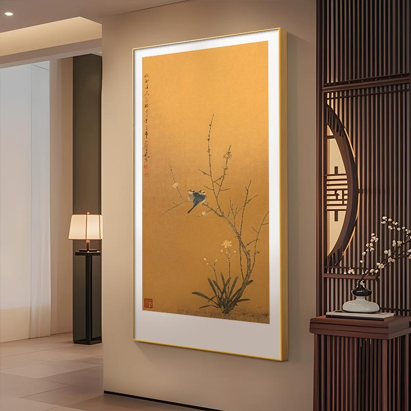 宋代美学挂画中国风入户玄关装饰画高端花鸟走廊过道壁画新中式画