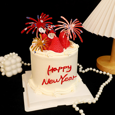 草莓蜡烛摆件红金new礼花装饰