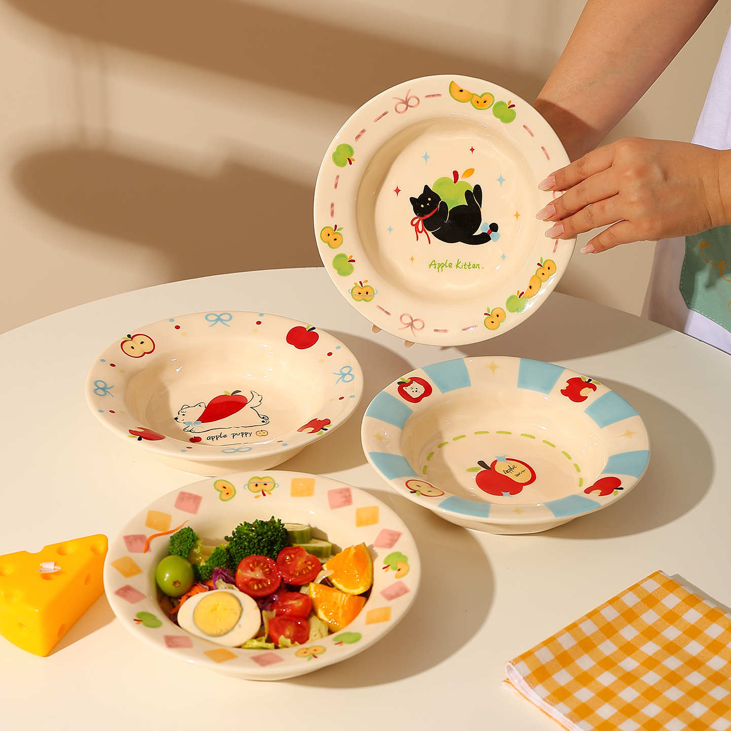 cookzone可爱卡通陶瓷盘子草帽盘