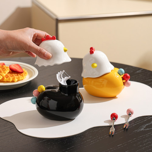 cookzone可爱小鸡陶瓷牙签盒