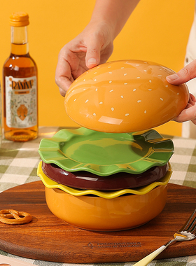 汉堡包碗盘套装家用陶瓷沙拉甜品点心盘精致漂亮的盘子儿童碗可爱