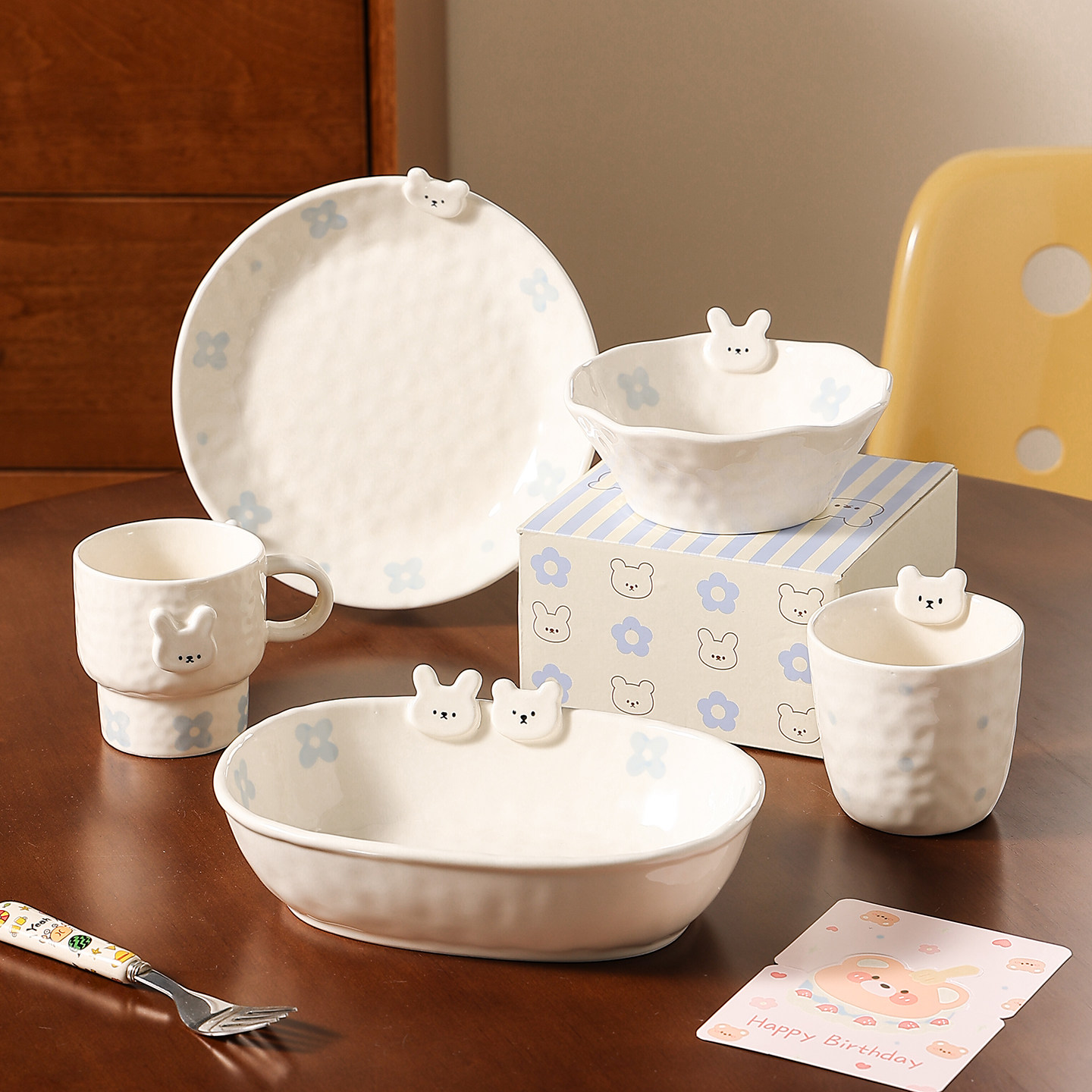 cookzone手绘釉下彩陶瓷碗盘餐具图片