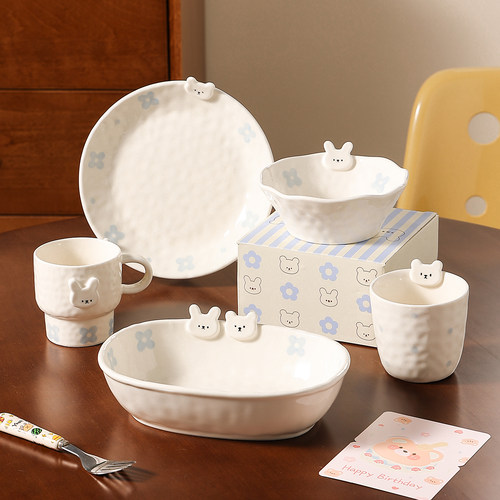 cookzone手绘釉下彩陶瓷碗盘餐具