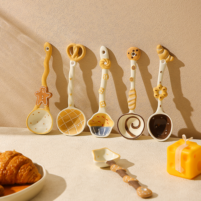 cookzone创意可爱勺子陶瓷釉下彩