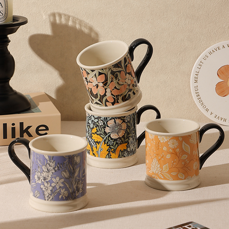 法式复古陶瓷马克杯小众精致杯子
