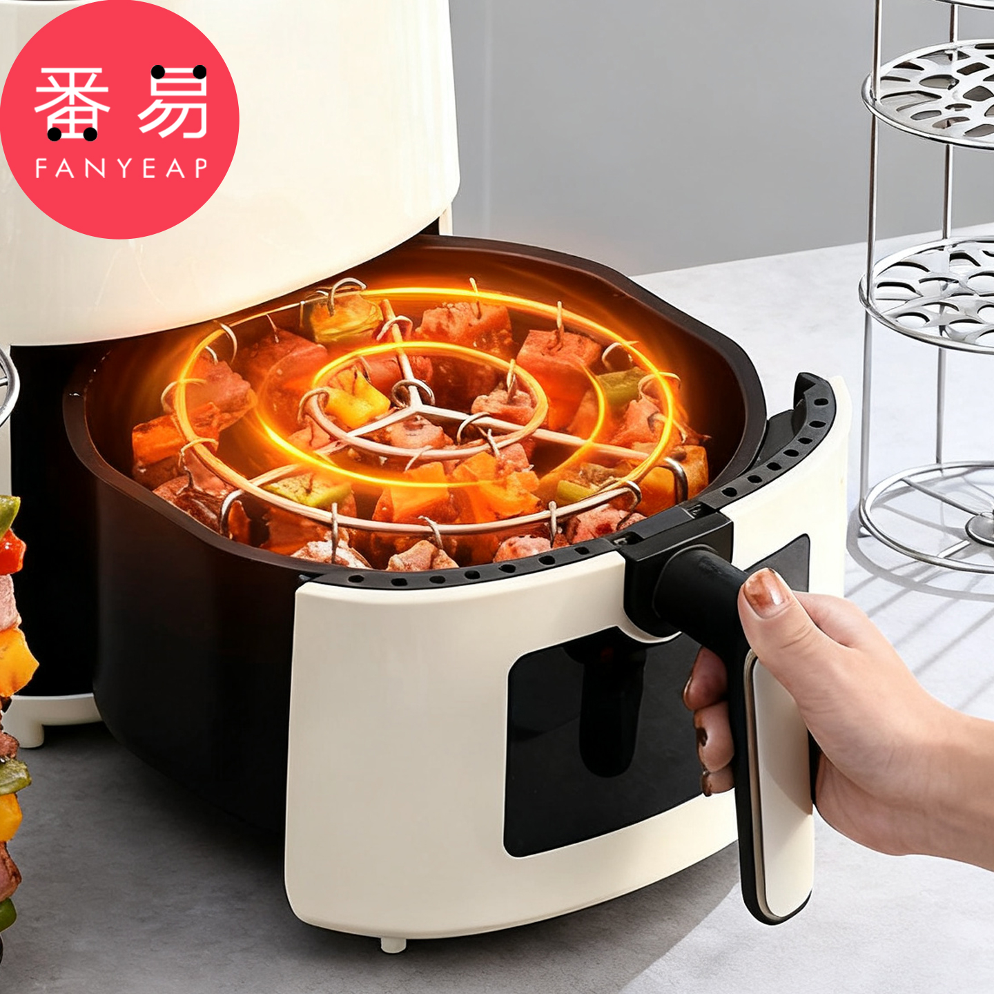 空气炸锅立式烤架A1pq808-空气炸锅烤架圆形烧烤炉家用烤箱烤架