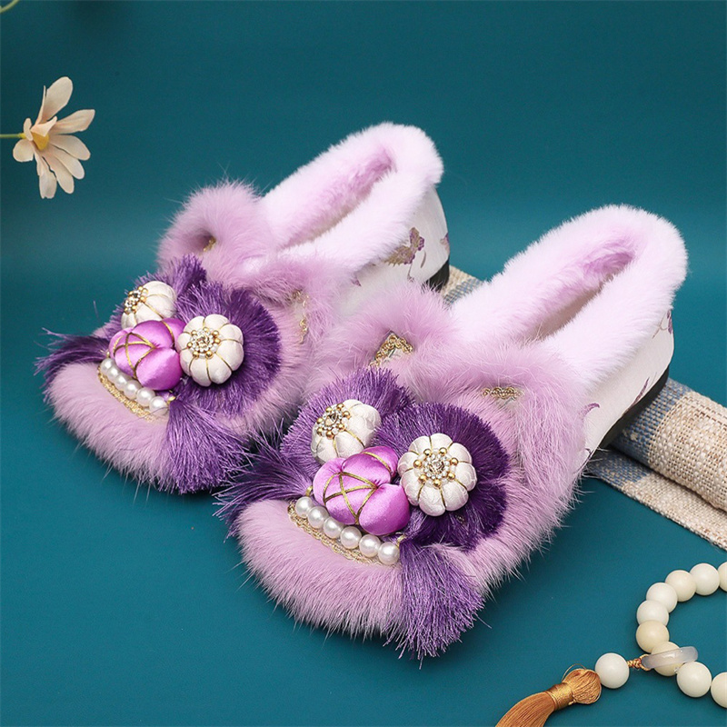 软底手工虎头鞋国风加绒保暖棉鞋