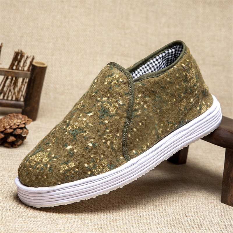 手工千层底一脚蹬保暖棉花鞋中式