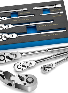 6件套摇头棘轮套装 6-Piece Flex Head Ratchet Set 1/4