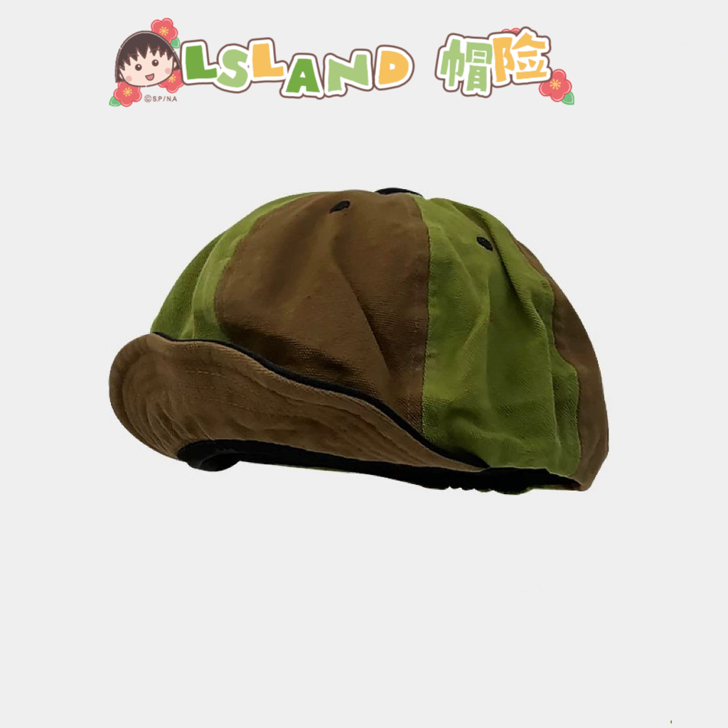 日系风车撞色设计师款报童帽子男女中性水洗古着贝雷帽小众八角帽