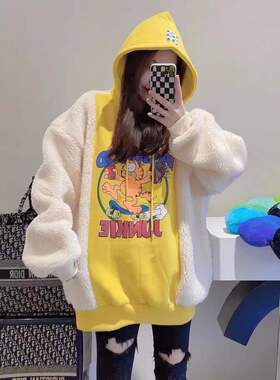 特价XG韩版羊羔毛外套女冬季小众甜棉服2021新款加绒加厚复古港味