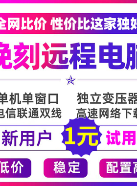 远程电脑出租模拟器多开游戏单窗口工作室单双E5服务器云电脑租用