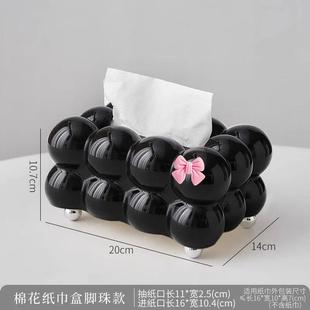纸巾盒客厅轻奢家用卧室床头餐巾纸收纳盒高级感办公室抽纸盒桌面