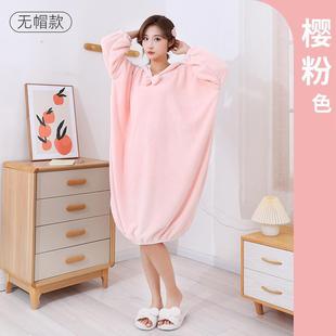 浴袍可穿浴巾女家用吸水柔软速干浴裙洗澡睡袍睡衣连帽 洗澡后穿