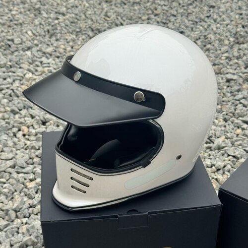 SKX-King三科芯复古头盔玻璃钢小盔体摩托车全盔男3c认证巡航女夏