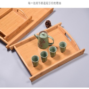 包邮 新疆西藏 竹托盘家用长方形水果盘茶盘餐盘酒店餐馆烧烤面包木
