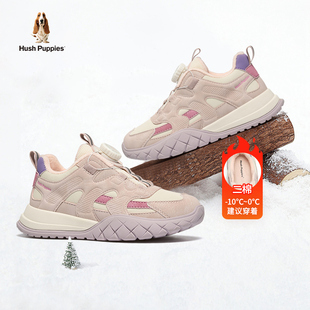 加绒加厚旋转扣保暖跑步大童女童运动鞋 冬季 子 儿童棉鞋 暇步士童鞋