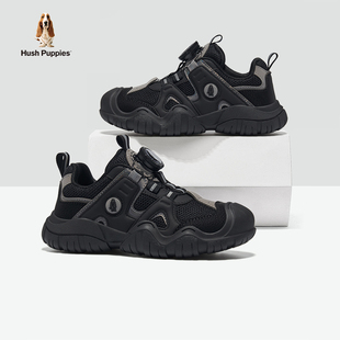 暇步士童鞋男童鞋子儿童运动鞋户外登山徒步学生黑色软底休闲鞋子