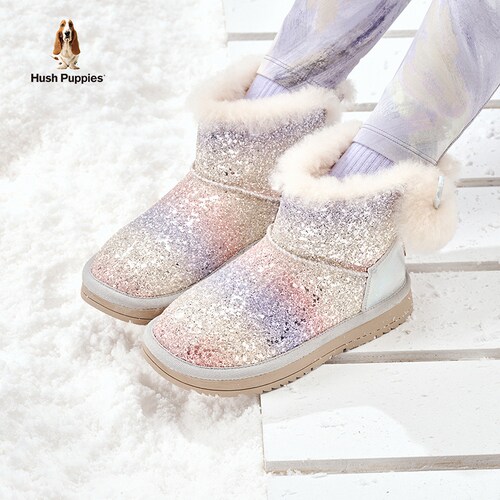 暇步士加绒雪地靴冬季保暖舒适