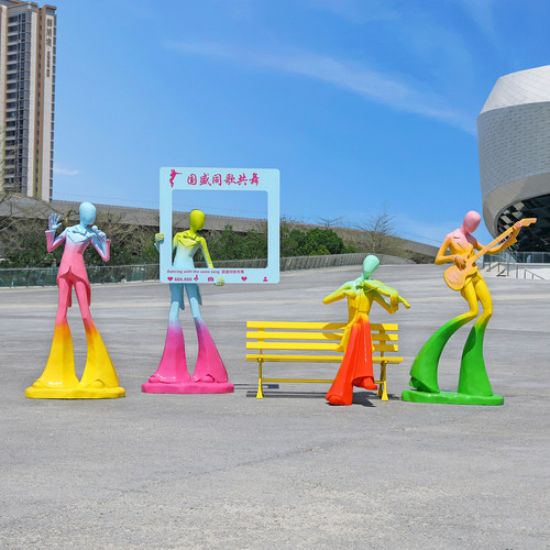 户外抽象音乐人物雕塑