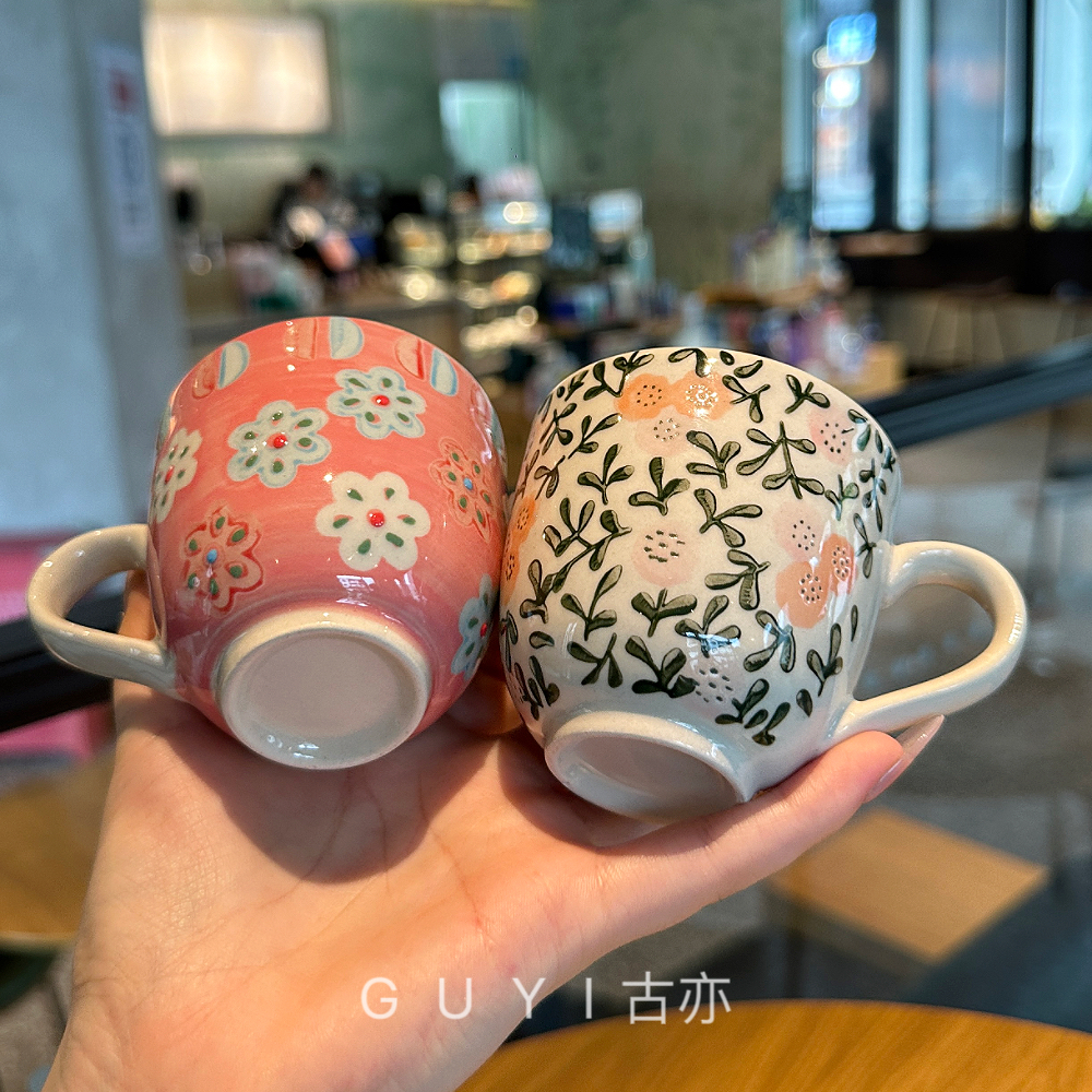 高颜值有把手茶杯女士个人