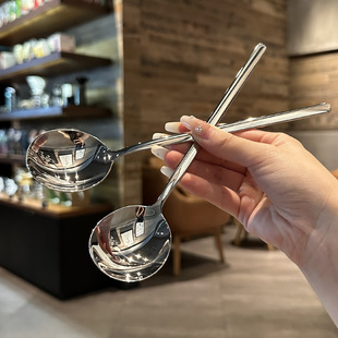 10不锈钢 大货Z柜 圆头更餐更吃饭勺子调羹拌饭 贵族体验