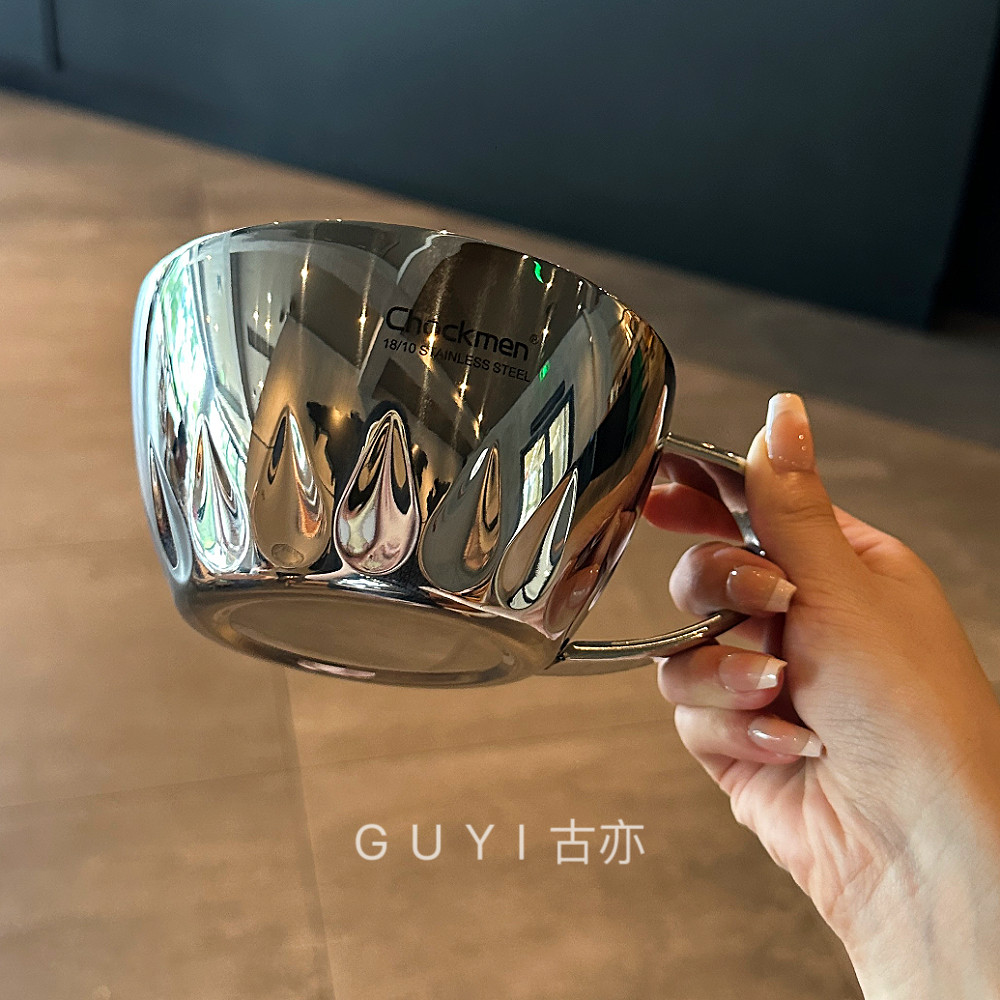 【初德国】1810不锈钢双层蒸蛋碗儿童隔热防烫宝宝米饭碗辅食防摔