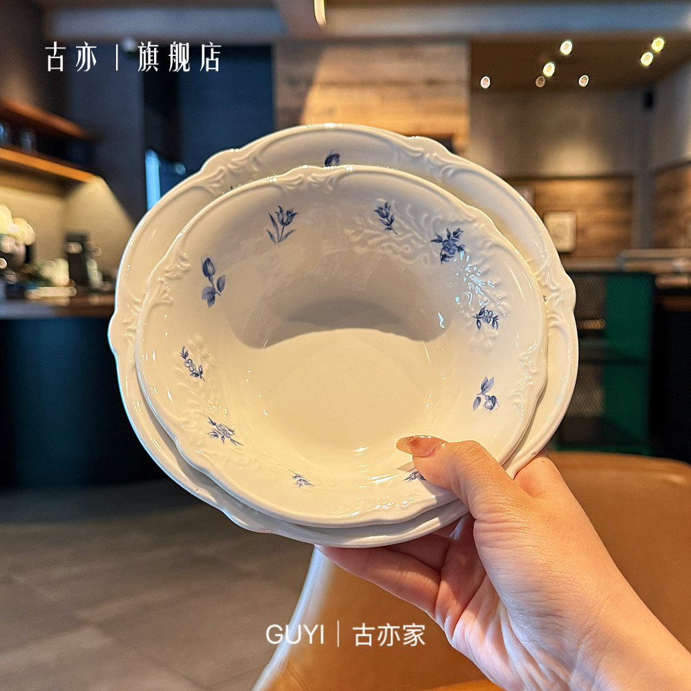 也有大容量的漂亮碗了！复古蓝碎花米饭碗汤碗吃饭碗甜品碗沙拉碗,餐饮具,盘,淘宝优惠券,粉丝福利购,淘宝优惠卷