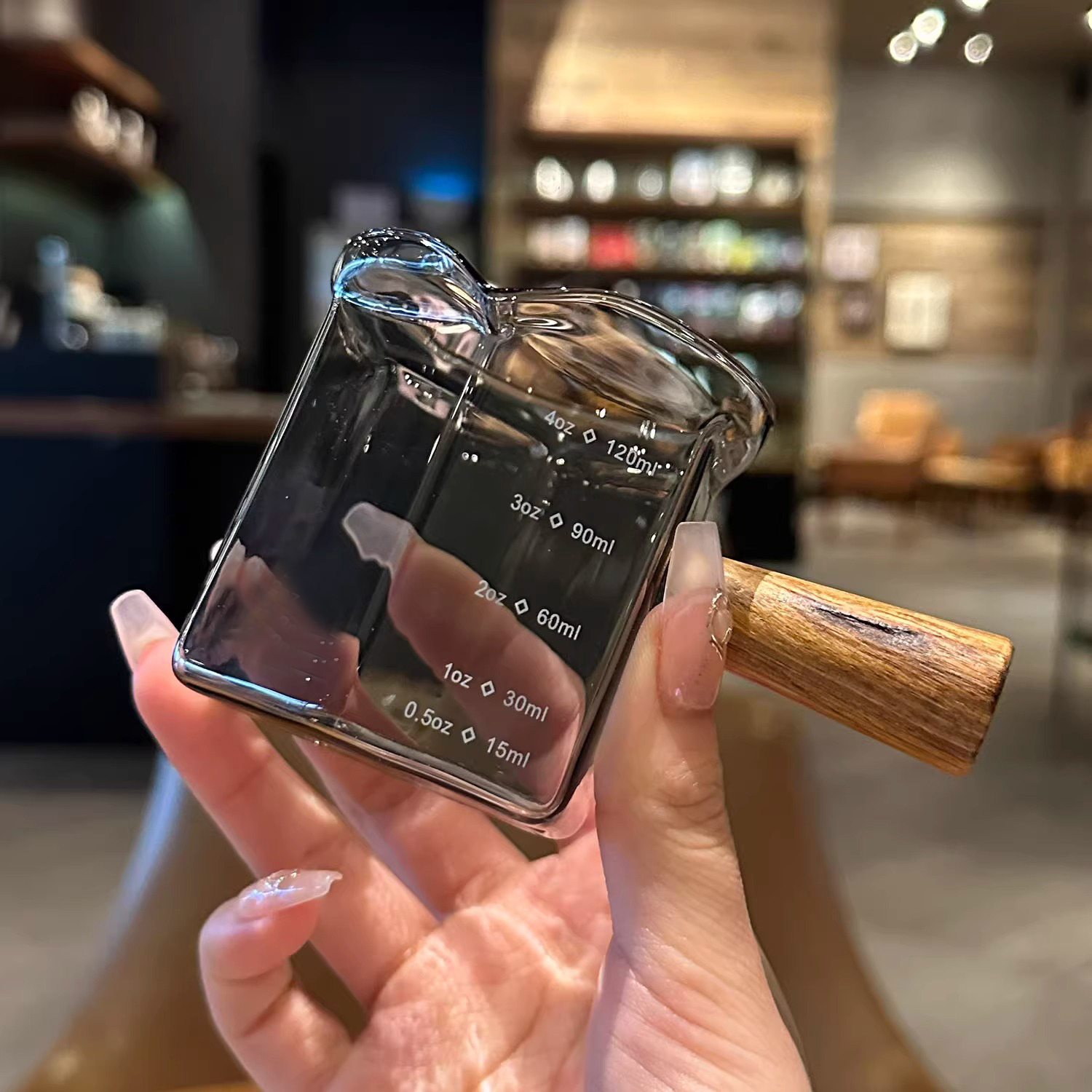 咖啡杯玻璃带刻度意式浓缩咖啡