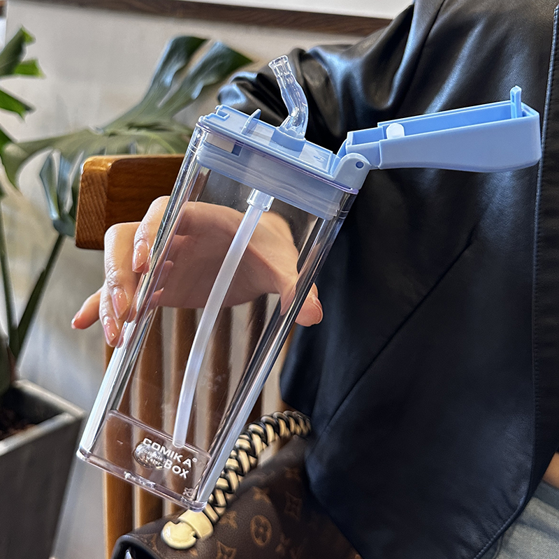 便携吸管饮水盒冷饮杯日式果