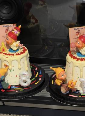 卡通蜡烛星星人蛋糕装饰摆件可爱吹泡泡星星人白色数字蜡烛装扮