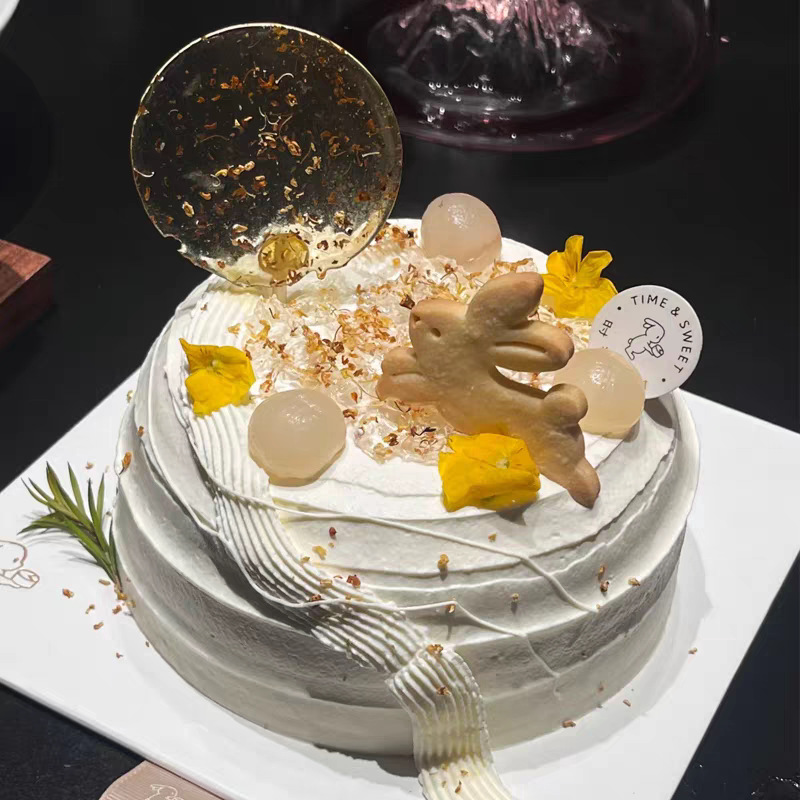 中秋节玉兔兔子造型饼干生日蛋糕装饰插件曲奇甜品装扮摆件点心