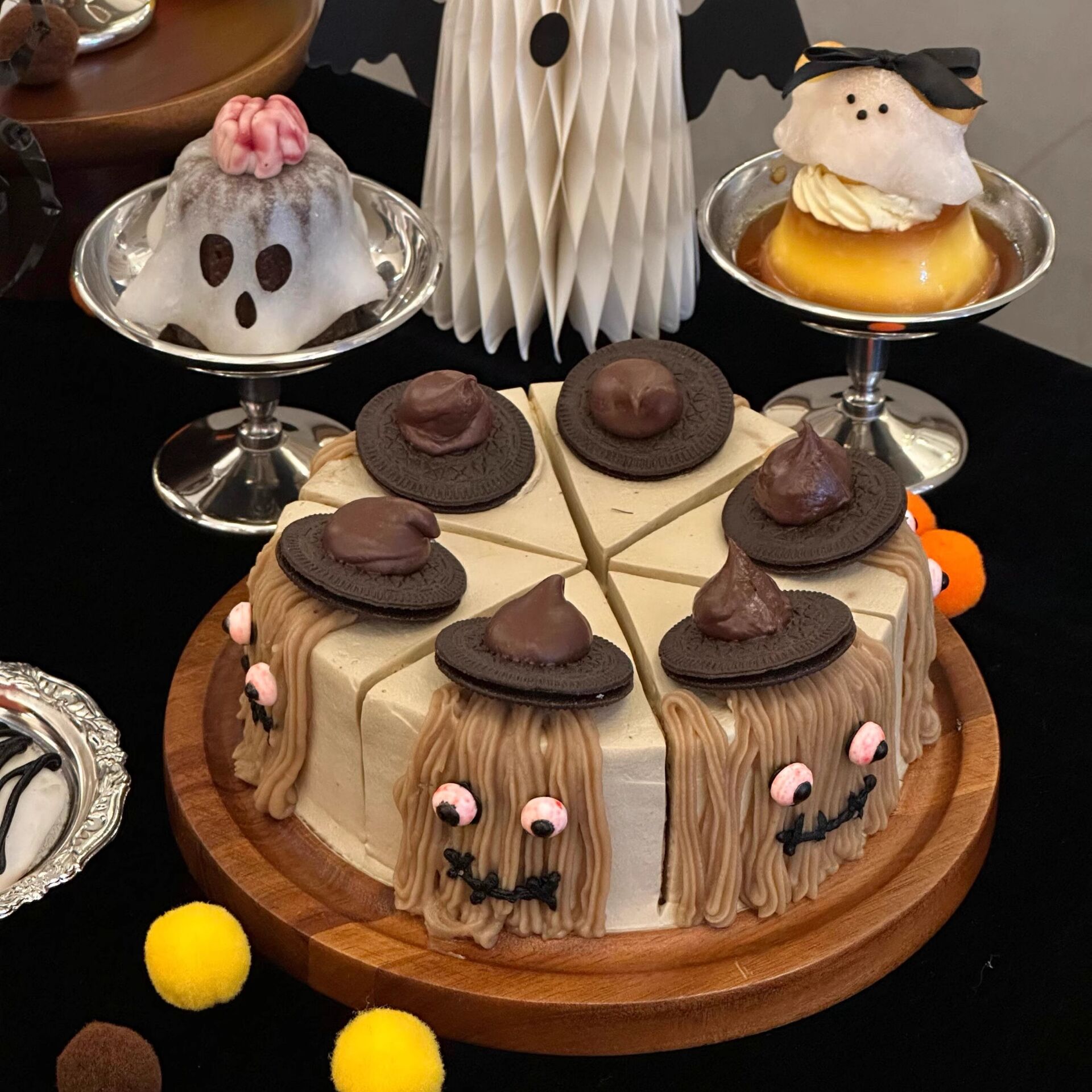 网红万圣节蛋糕装饰水滴巧克力摆件女巫造型饼干眼睛糖甜品点缀