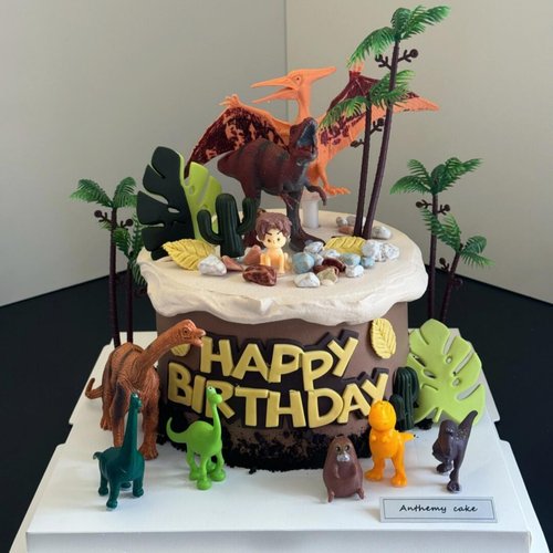 网红恐龙蛋糕装饰插件霸王龙翼龙腕龙摆件儿童生日派对甜品烘焙