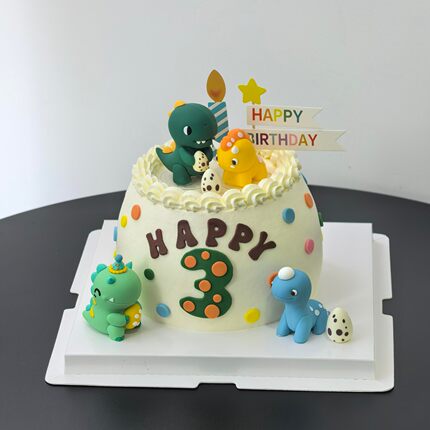 网红卡通恐龙蛋糕装饰长颈龙霸王龙恐龙蛋摆件男孩生日烘焙装扮