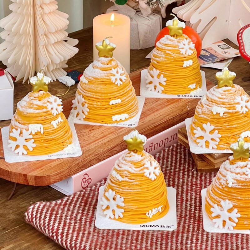 网红圣诞节许愿树蛋糕装饰五角星圣诞树雪花圣诞派对烘焙装扮配件