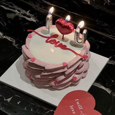2026七夕情人节love亚克力蛋糕装饰插件情侣告白爱心蜡烛烘焙装扮