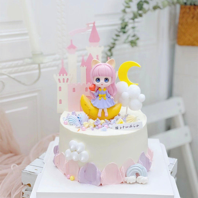 装饰摆件少女公主城堡生日蛋糕