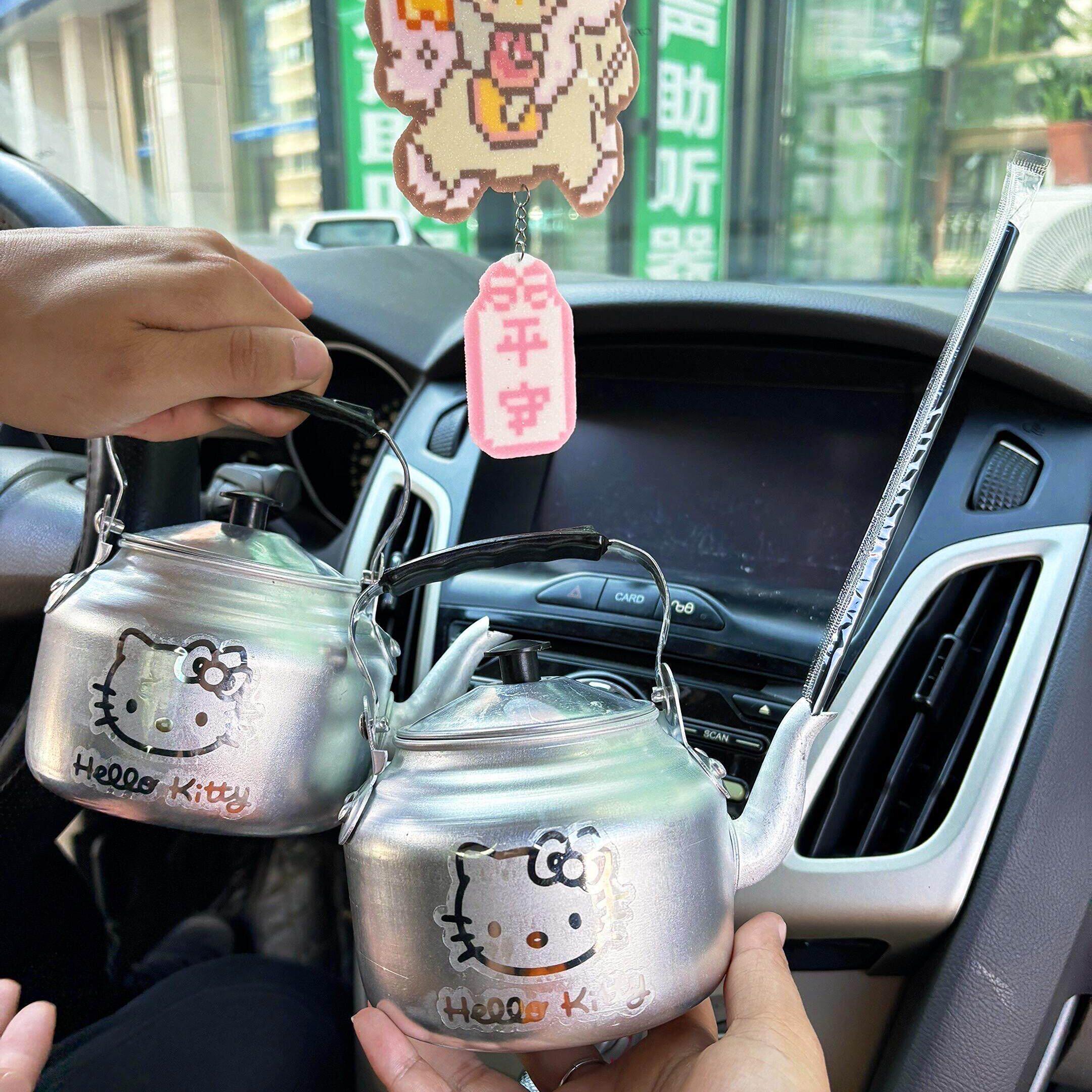 网红卡通水吊子奶茶水壶复古银色铝制杯壶烧水壶茶壶水壶蛋糕装饰