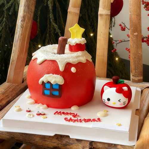 2026网红圣诞节苹果kt猫蛋糕装饰圣诞树hellokitty平安夜甜品插件