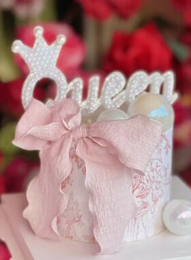 3.8女神节珍珠爱心蛋糕装饰插件蝴蝶兰浮雕头像天使装扮烘焙甜品