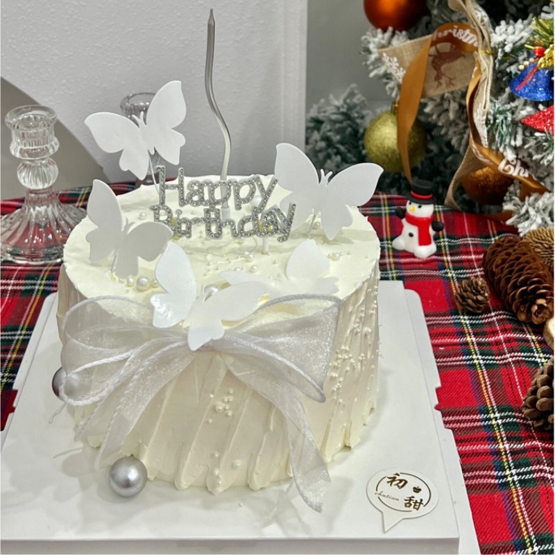 网红同款钻石happybirthday数字蛋糕装饰女神金球银球装饰摆件