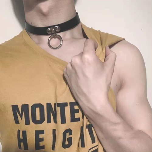 男生项圈臂环体育生1S皮革项圈型男0M颈环网红小狼狗chocker项链